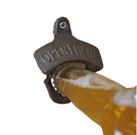 Otvárač pivného fľaša na stenových čiapkach