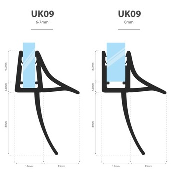 Uszczelka prysznicowa zaokrąglona 90cm 6 7 8 mm