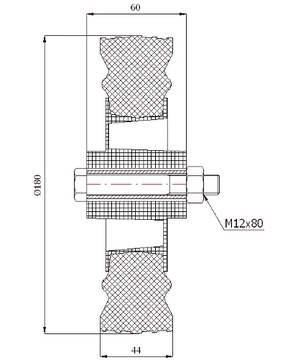 ВИНТ ДЛЯ КОЛЕС 180 мм, ПЛАСТИКОВЫЙ И РЕЗИНОВЫЙ - 51T