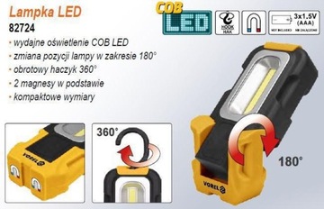 ВРАЩАЮЩИЙСЯ РУЧНОЙ ФОНАРЬ COB LED 82724