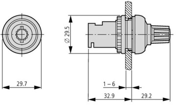 Потенциометр 10кОм 0,5Вт 22мм IP66 M22-R10K EATON