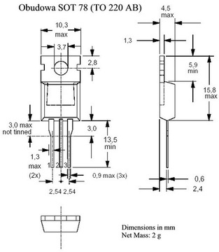 IRF840 N-MOSFET транзистор 500В 8А 125Вт TO220AB