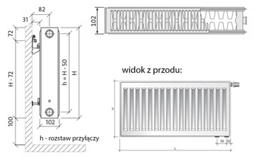 КОМНАТНЫЙ ОБОГРЕВАТЕЛЬ PURMO CV22 600x1800 ПАНЕЛЬНЫЙ