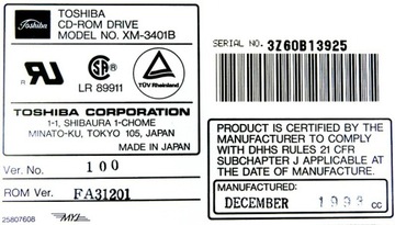 TOSHIBA XM-3401B ПРИВОД CD-ROM 2x SCSI 50-КОНТАКТНЫЙ