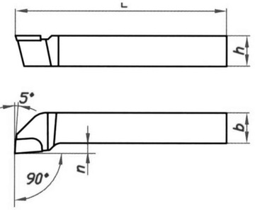 Нож токарный боковой NNBe ISO6R 1010 P30 10x10