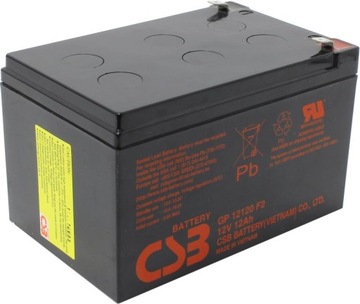 Akumulator CSB GP12120F2 VdS 12Ah 12V np. RBC4, RBC6