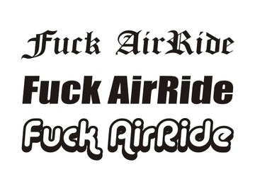 Наклейка на автомобиль Fuck AirRide Air Ride, Gleba vw *Цвета *Узоры