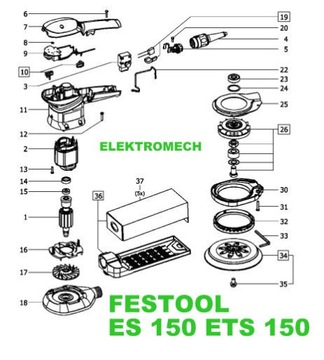 ЭКСЦЕНТРИЧЕСКИЙ ВСАСЫВАЮЩИЙ ВЕНТИЛЯТОР FESTOOL ETS 150 ES 150