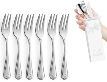 AMEFA CUTLERY DUKE FORK 6 КОМПЛЕКТ ТОЛСТЫЙ ТОРТ В РЕТРО ВИЛКИ ТОРТ