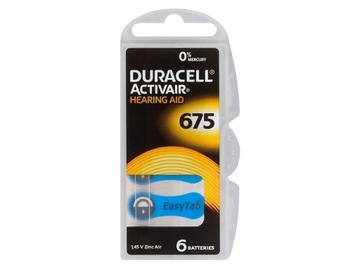 Батарейки для слуховых аппаратов DURACELL 675 6 шт.