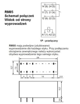 RELPOL RM85 СИЛОВОЕ РЕЛЕ 24 В переменного тока 16 А 1 П для JQX