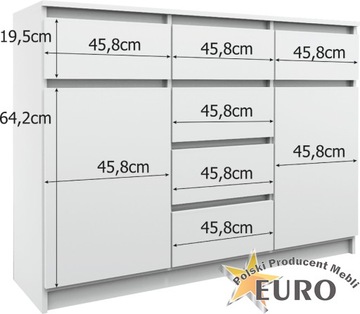 КОМОД 140 СМ x 100 x 38 SONOMA 6 ЯЩИКОВ 2 ШКАФА