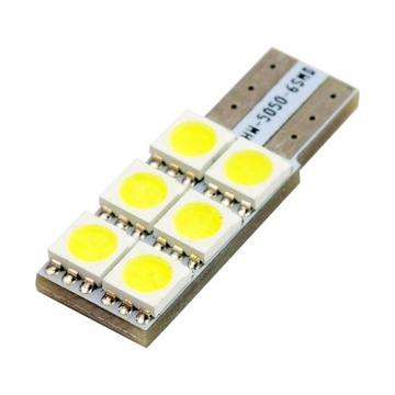 W5W T10 СВЕТОДИОДНАЯ ЛАМПА 6 SMD 5050 БЕЛЫЙ ДИОД