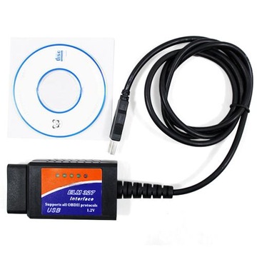 Диагностический интерфейс OBD2 ELM327 USB + CD