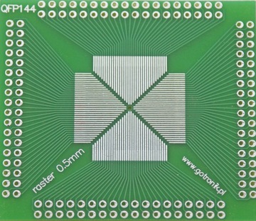 Печатная плата TQFP144, шаг контактов 0,5 мм PCB-088