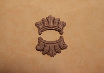 Dekor 7x4,5cm, ornament, sztukateria 2szt- D068