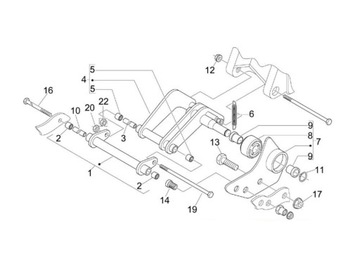ВТУЛКА ПОВОРОТНОГО РЫЧАГА ДВИГАТЕЛЯ PIAGGIO X9 GILERA m