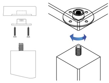 Крепление ножки мебели, соединитель круглой ножки KEA M8