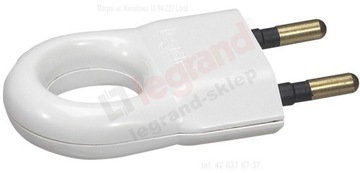 ВИЛКА LEGRAND 2P 2,5А с кольцом БЕЛАЯ