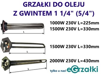 Grzałka do oleju 1,5kW z gwintem 1 1/4