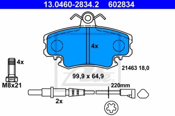 ATE Колодки передние диски - RENAULT MEGANE I полный