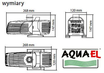 AQUAEL PFN 8000 ECO 52ВТ ФОНТАННЫЙ НАСОС 7500 л/ч