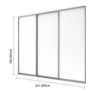 Двери шкафа-купе, размеры 265х261-280см.