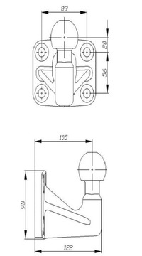 Шариковый крюк M10, 3500 кг, 3,5 т.