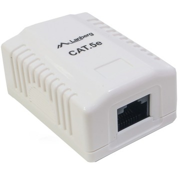 Gniazdo teleinformatyczne natynkowe UTP RJ45 kat.5 białe