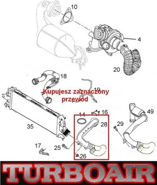 TRAFIC 2.0 dci 144607066R ШЛАНГ ТРУБКА ТУРБО ШЛАНГ