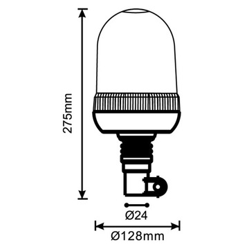 LAMPA OSTRZEGAWCZA KOGUT ELASTYCZNY H1 12-24V FLEX NA TRZPIEŃ