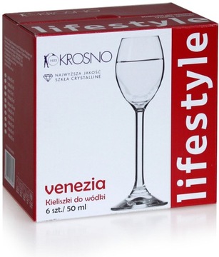 Для водки KROSNO Venezia стаканы на ножке, 50 мл