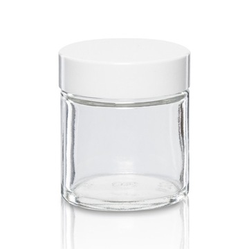 Słoik szklany 30ml bezbarwny z nakrętką białą