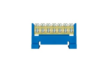 Синяя 7-контактная клеммная колодка низкой рейки