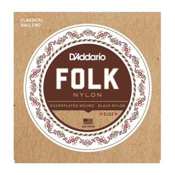 Классические струны D'Addario EJ32, ЧЕРНЫЙ НЕЙЛОН