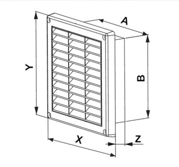 РЕШЕТКА ВЕНТИЛЯЦИОННАЯ AWENTA T43 13x13 ЖАЛЮЗИ