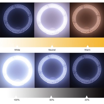 LAMPA PIERŚCIENIOWA RING 50W LED ŚCIEMNIACZ BARWA