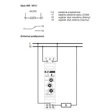 РЕЛЕ ВРЕМЕНИ 1P 8A F&F PCU-511 UNI