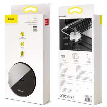 Концентратор 4 в 1 USB на USB 3.0 + 3 порта USB 2.0 Baseus 15 см (черный)
