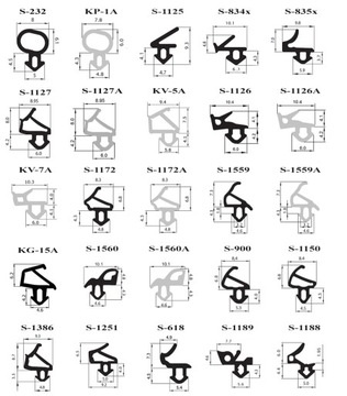 Уплотнители оконные С-1559 и С-1560