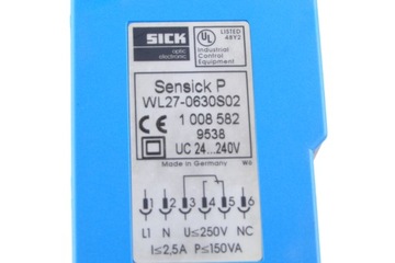 Оптический датчик SICK WL27-0630S02 1008582 SENSICK P, 24...240В 2,5А