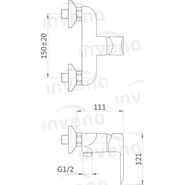 SIROS CHROME INVENA ДУШ ФАКТОР