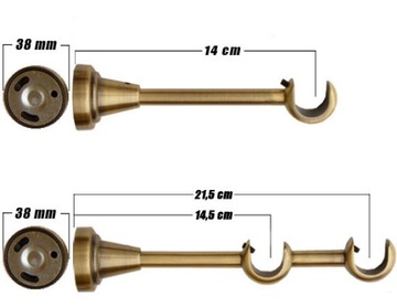 KARNISZ+CICHE KÓŁKA METAL 25MM POJEDYNCZY 140CM