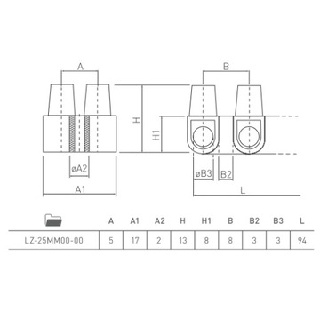 Клеммник соединительный кубик 12x2,5 GTV