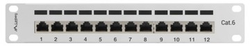 PATCH PANEL 12x 10'' 1U KAT.6 FTP szary LANBERGPatchpanel cali RACK do szaf