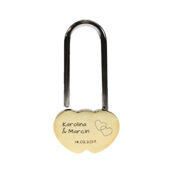 Замок Love навесной для моста, большой ТАНЯ 5х9см с гравировкой