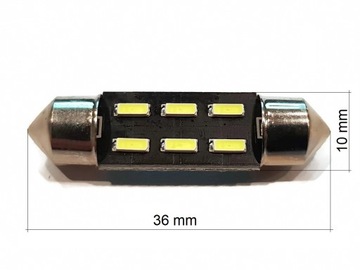 ЛАМПОЧКА 6 LED 4014 SMD ТРУБКА 36мм C5W C10W ПРЕМИУМ