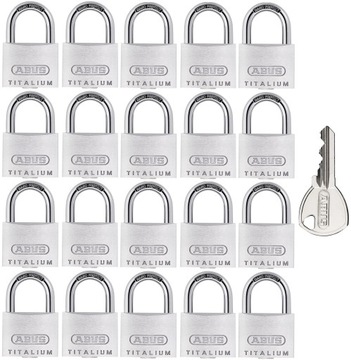 ABUS 20 НАВЕСНЫХ ЗАМКОВ НА 1 ТИТАЛОВЫЙ ЗАМОК 20x40MM С 1 КЛЮЧОМ