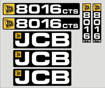 JCB 8016 CTS НАКЛЕЙКИ + пиктограммы — ПЛОСКАЯ РАМКА