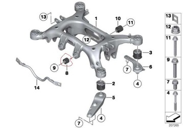 ВТУЛКА ОСЕВОЙ БАЛКИ BMW 5 F10 / F01 OE 33316792873